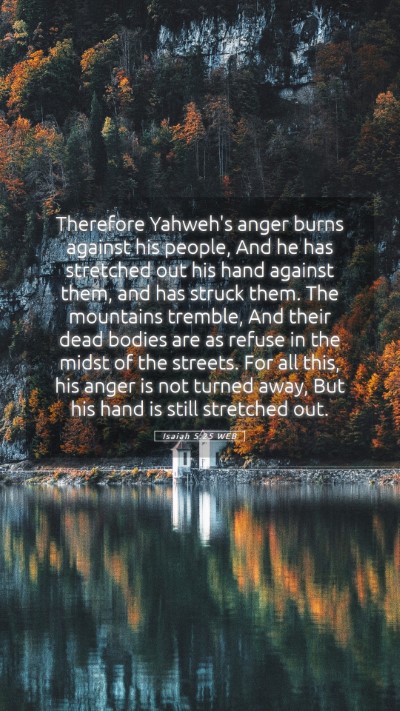 Picture 05 - Isaiah 5:25 WEB Mobile Phone Wallpaper - Therefore Yahweh's anger burns against his - Mobile Bible Verse Wallpaper