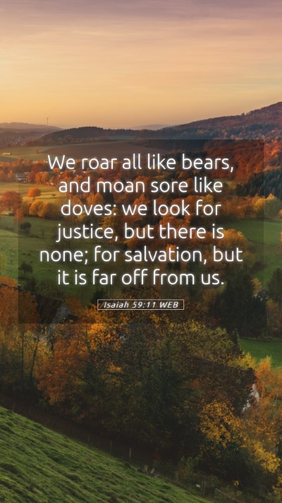 Picture 05 - Isaiah 59:11 WEB Mobile Phone Wallpaper - We roar all like bears, and moan sore like doves: - Mobile Bible Verse Wallpaper