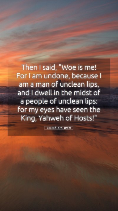 Picture 05 - Isaiah 6:5 WEB Mobile Phone Wallpaper - Then I said, 