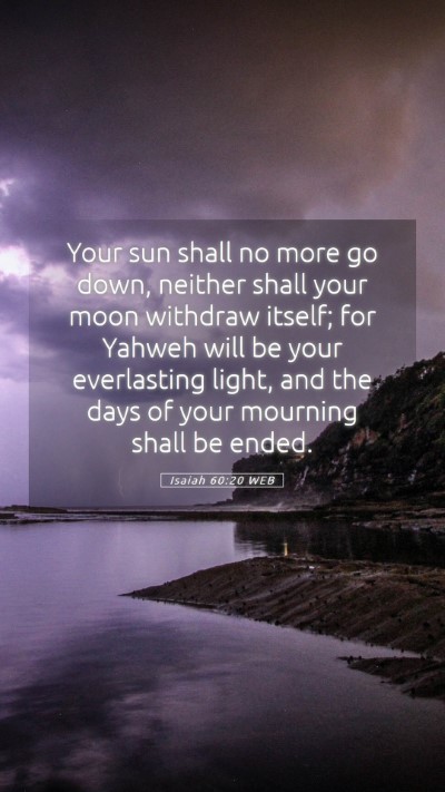 Picture 05 - Isaiah 60:20 WEB Mobile Phone Wallpaper - Your sun shall no more go down, neither shall - Mobile Bible Verse Wallpaper