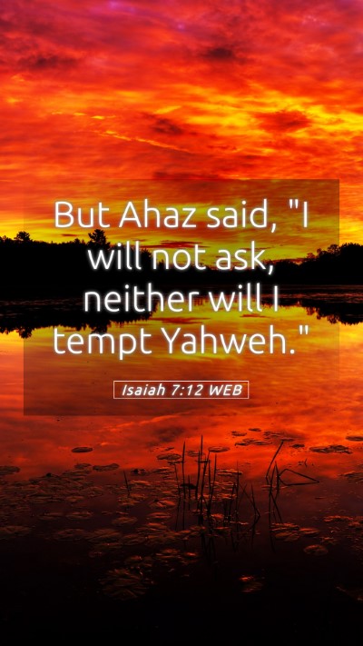 Picture 05 - Isaiah 7:12 WEB Mobile Phone Wallpaper - But Ahaz said, 