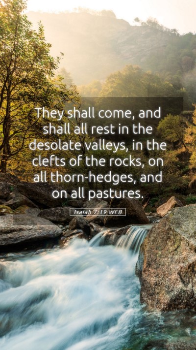 Picture 05 - Isaiah 7:19 WEB Mobile Phone Wallpaper - They shall come, and shall all rest in the - Mobile Bible Verse Wallpaper