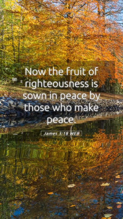 Picture 05 - James 3:18 WEB Mobile Phone Wallpaper - Now the fruit of righteousness is sown in peace - Mobile Bible Verse Wallpaper
