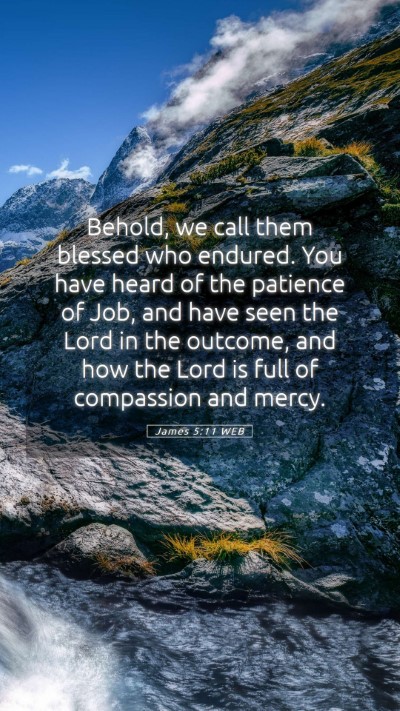 Picture 05 - James 5:11 WEB Mobile Phone Wallpaper - Behold, we call them blessed who endured. You - Mobile Bible Verse Wallpaper