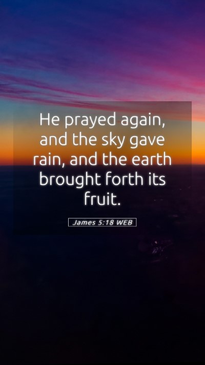 Picture 05 - James 5:18 WEB Mobile Phone Wallpaper - He prayed again, and the sky gave rain, and the - Mobile Bible Verse Wallpaper