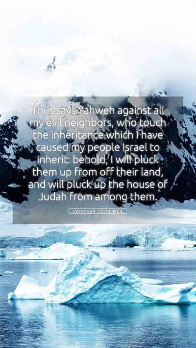 Picture 05 - Jeremiah 12:14 WEB Mobile Phone Wallpaper - Thus says Yahweh against all my evil neighbors, - Mobile Bible Verse Wallpaper