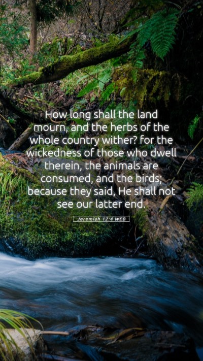 Picture 05 - Jeremiah 12:4 WEB Mobile Phone Wallpaper - How long shall the land mourn, and the herbs of - Mobile Bible Verse Wallpaper