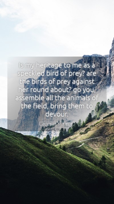 Picture 05 - Jeremiah 12:9 WEB Mobile Phone Wallpaper - Is my heritage to me as a speckled bird of prey? - Mobile Bible Verse Wallpaper