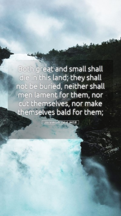 Picture 05 - Jeremiah 16:6 WEB Mobile Phone Wallpaper - Both great and small shall die in this land; they - Mobile Bible Verse Wallpaper
