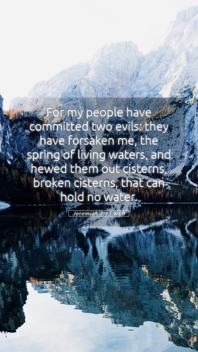 Picture 05 - Jeremiah 2:13 WEB Mobile Phone Wallpaper - For my people have committed two evils: they have - Mobile Bible Verse Wallpaper