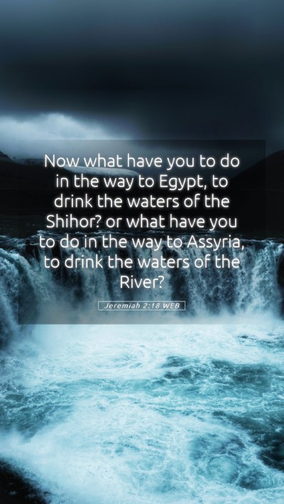 Picture 05 - Jeremiah 2:18 WEB Mobile Phone Wallpaper - Now what have you to do in the way to Egypt, to - Mobile Bible Verse Wallpaper