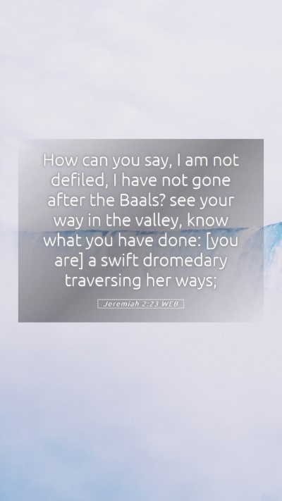 Picture 05 - Jeremiah 2:23 WEB Mobile Phone Wallpaper - How can you say, I am not defiled, I have not - Mobile Bible Verse Wallpaper