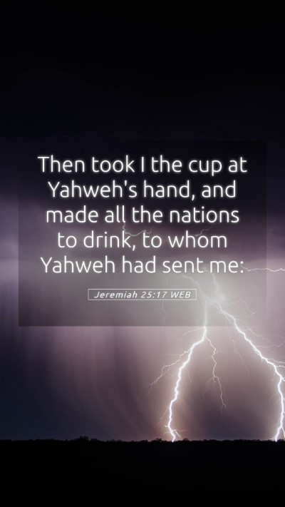 Picture 05 - Jeremiah 25:17 WEB Mobile Phone Wallpaper - Then took I the cup at Yahweh's hand, and made - Mobile Bible Verse Wallpaper