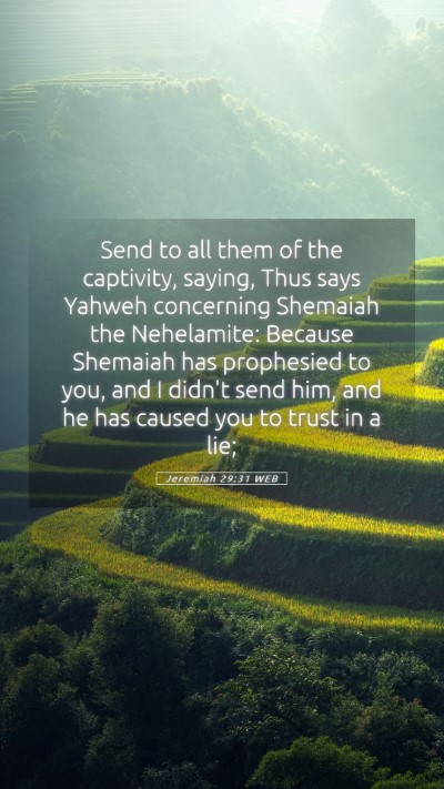 Picture 05 - Jeremiah 29:31 WEB Mobile Phone Wallpaper - Send to all them of the captivity, saying, Thus - Mobile Bible Verse Wallpaper