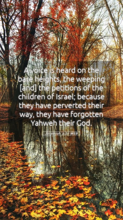 Picture 05 - Jeremiah 3:21 WEB Mobile Phone Wallpaper - A voice is heard on the bare heights, the weeping - Mobile Bible Verse Wallpaper