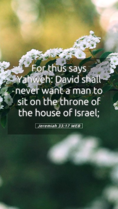 Picture 05 - Jeremiah 33:17 WEB Mobile Phone Wallpaper - For thus says Yahweh: David shall never want a - Mobile Bible Verse Wallpaper
