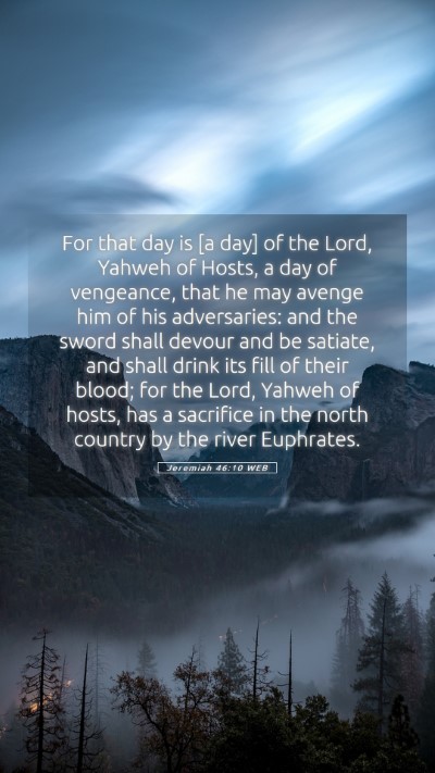 Picture 05 - Jeremiah 46:10 WEB Mobile Phone Wallpaper - For that day is [a day] of the Lord, Yahweh of - Mobile Bible Verse Wallpaper
