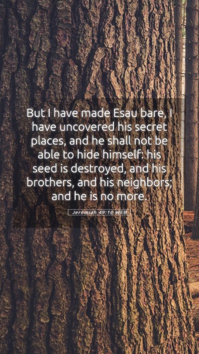 Picture 05 - Jeremiah 49:10 WEB Mobile Phone Wallpaper - But I have made Esau bare, I have uncovered his - Mobile Bible Verse Wallpaper
