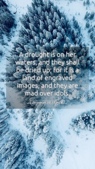 Picture 05 - Jeremiah 50:38 WEB Mobile Phone Wallpaper - A drought is on her waters, and they shall be - Mobile Bible Verse Wallpaper