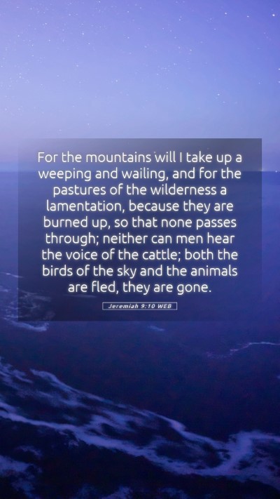 Picture 05 - Jeremiah 9:10 WEB Mobile Phone Wallpaper - For the mountains will I take up a weeping and - Mobile Bible Verse Wallpaper