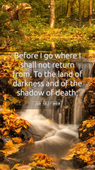 Picture 05 - Job 10:21 WEB Mobile Phone Wallpaper - Before I go where I shall not return from, To the - Mobile Bible Verse Wallpaper