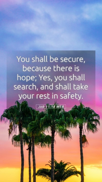 Picture 05 - Job 11:18 WEB Mobile Phone Wallpaper - You shall be secure, because there is hope; Yes, - Mobile Bible Verse Wallpaper