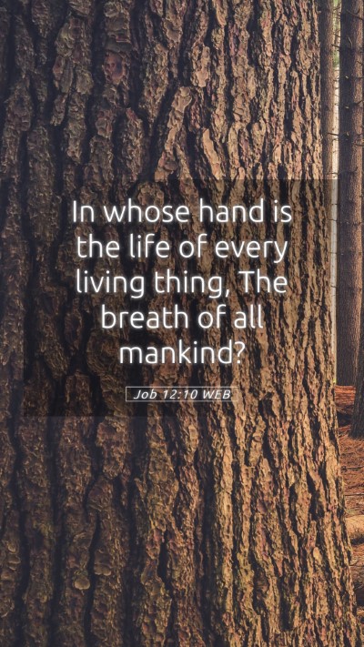 Picture 05 - Job 12:10 WEB Mobile Phone Wallpaper - In whose hand is the life of every living thing, - Mobile Bible Verse Wallpaper