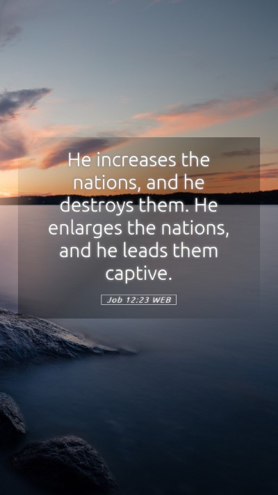 Picture 05 - Job 12:23 WEB Mobile Phone Wallpaper - He increases the nations, and he destroys them. - Mobile Bible Verse Wallpaper