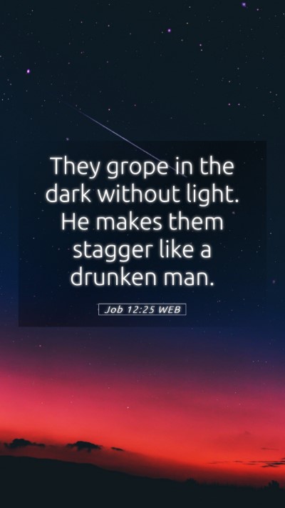 Picture 05 - Job 12:25 WEB Mobile Phone Wallpaper - They grope in the dark without light. He makes - Mobile Bible Verse Wallpaper