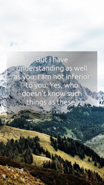Picture 05 - Job 12:3 WEB Mobile Phone Wallpaper - But I have understanding as well as you; I am not - Mobile Bible Verse Wallpaper