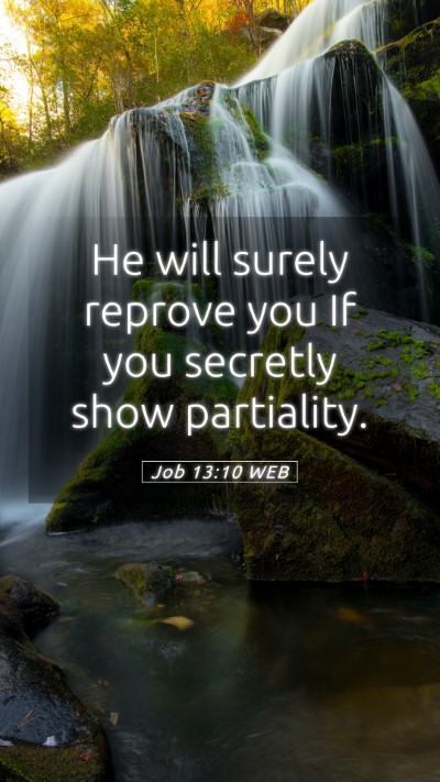 Picture 05 - Job 13:10 WEB Mobile Phone Wallpaper - He will surely reprove you If you secretly show - Mobile Bible Verse Wallpaper
