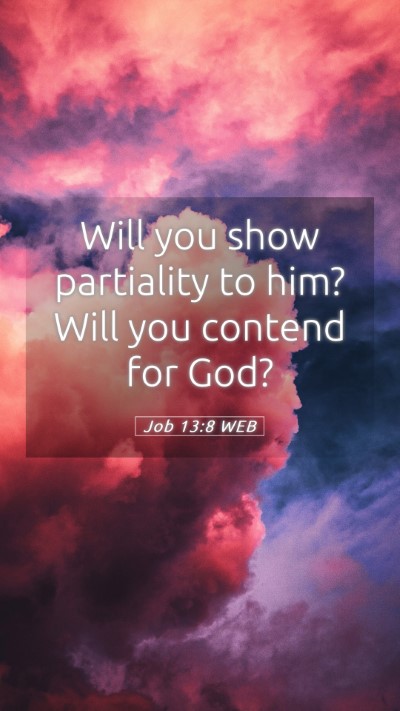 Picture 05 - Job 13:8 WEB Mobile Phone Wallpaper - Will you show partiality to him? Will you contend - Mobile Bible Verse Wallpaper
