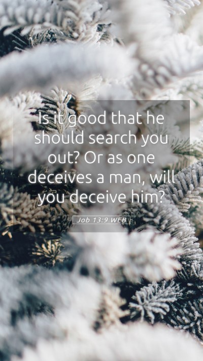 Picture 05 - Job 13:9 WEB Mobile Phone Wallpaper - Is it good that he should search you out? Or as - Mobile Bible Verse Wallpaper