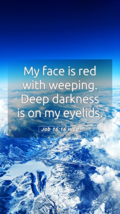 Picture 05 - Job 16:16 WEB Mobile Phone Wallpaper - My face is red with weeping. Deep darkness is on - Mobile Bible Verse Wallpaper