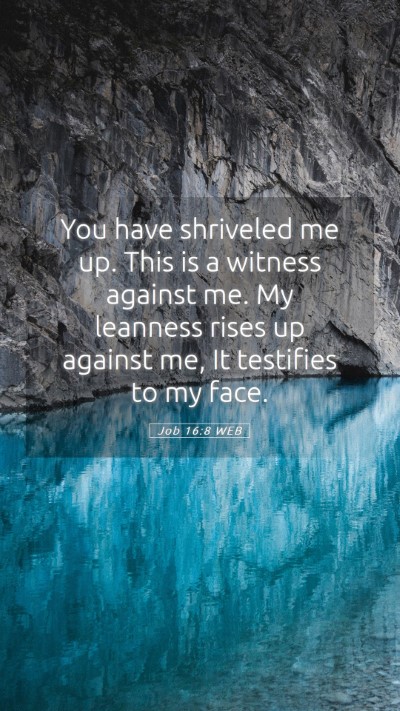 Picture 05 - Job 16:8 WEB Mobile Phone Wallpaper - You have shriveled me up. This is a witness - Mobile Bible Verse Wallpaper