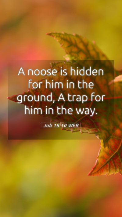 Picture 05 - Job 18:10 WEB Mobile Phone Wallpaper - A noose is hidden for him in the ground, A trap - Mobile Bible Verse Wallpaper