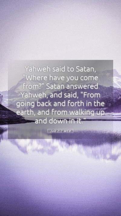 Picture 05 - Job 2:2 WEB Mobile Phone Wallpaper - Yahweh said to Satan, 