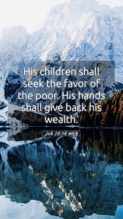 Picture 05 - Job 20:10 WEB Mobile Phone Wallpaper - His children shall seek the favor of the poor. - Mobile Bible Verse Wallpaper
