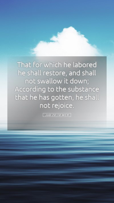 Picture 05 - Job 20:18 WEB Mobile Phone Wallpaper - That for which he labored he shall restore, and - Mobile Bible Verse Wallpaper