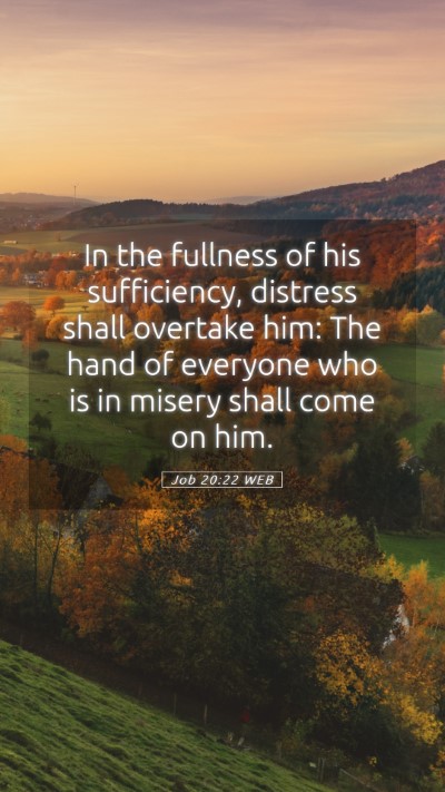 Picture 05 - Job 20:22 WEB Mobile Phone Wallpaper - In the fullness of his sufficiency, distress - Mobile Bible Verse Wallpaper