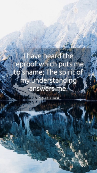 Picture 05 - Job 20:3 WEB Mobile Phone Wallpaper - I have heard the reproof which puts me to shame; - Mobile Bible Verse Wallpaper