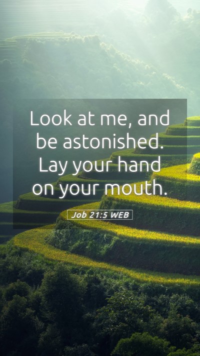 Picture 05 - Job 21:5 WEB Mobile Phone Wallpaper - Look at me, and be astonished. Lay your hand on - Mobile Bible Verse Wallpaper