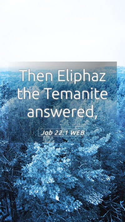 Picture 05 - Job 22:1 WEB Mobile Phone Wallpaper - Then Eliphaz the Temanite - Mobile Bible Verse Wallpaper