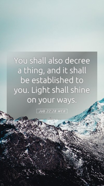 Picture 05 - Job 22:28 WEB Mobile Phone Wallpaper - You shall also decree a thing, and it shall be - Mobile Bible Verse Wallpaper