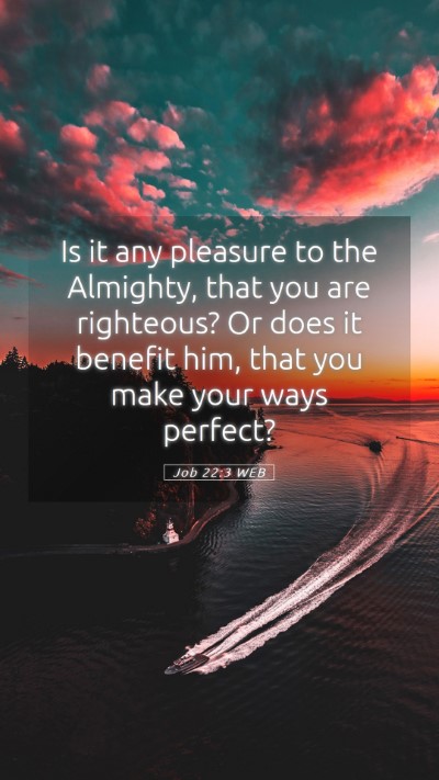 Picture 05 - Job 22:3 WEB Mobile Phone Wallpaper - Is it any pleasure to the Almighty, that you are - Mobile Bible Verse Wallpaper