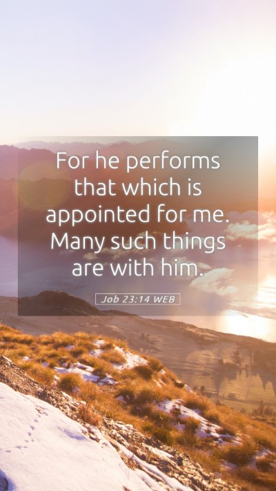 Picture 05 - Job 23:14 WEB Mobile Phone Wallpaper - For he performs that which is appointed for me. - Mobile Bible Verse Wallpaper
