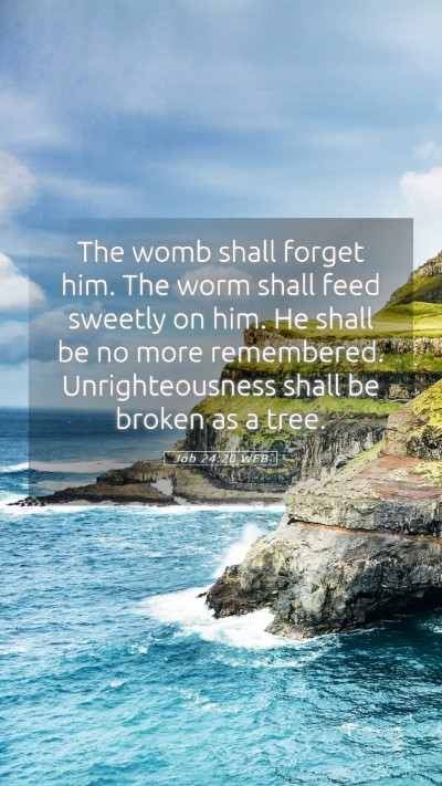 Picture 05 - Job 24:20 WEB Mobile Phone Wallpaper - The womb shall forget him. The worm shall feed - Mobile Bible Verse Wallpaper