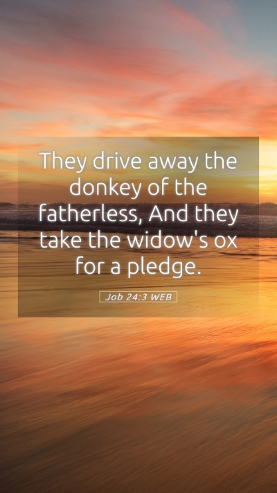 Picture 05 - Job 24:3 WEB Mobile Phone Wallpaper - They drive away the donkey of the fatherless, And - Mobile Bible Verse Wallpaper