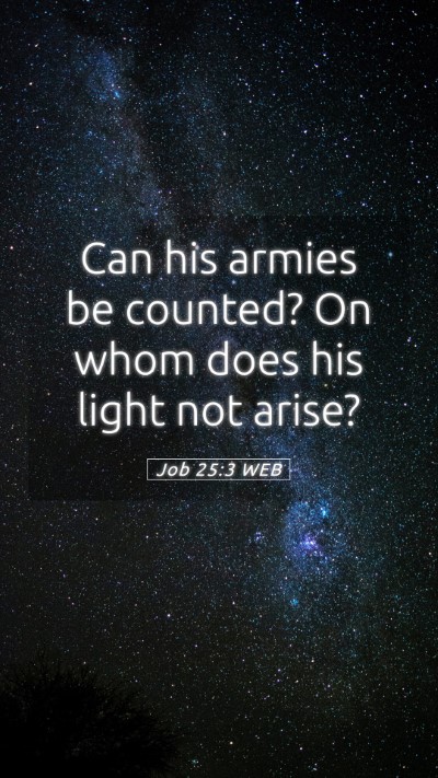 Picture 05 - Job 25:3 WEB Mobile Phone Wallpaper - Can his armies be counted? On whom does his light - Mobile Bible Verse Wallpaper