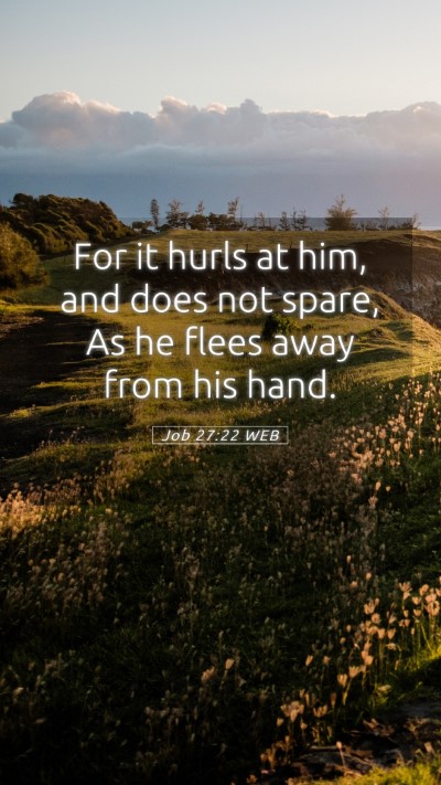 Picture 05 - Job 27:22 WEB Mobile Phone Wallpaper - For it hurls at him, and does not spare, As he - Mobile Bible Verse Wallpaper